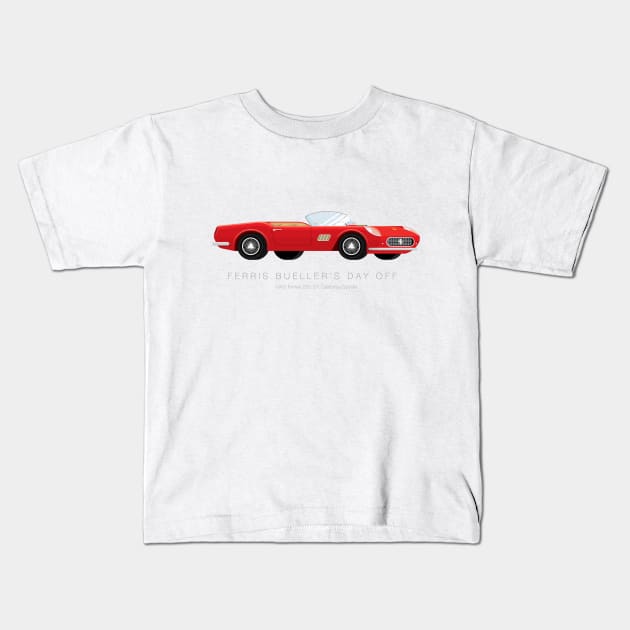 Ferris Bueller's Day Off - Famous Cars Kids T-Shirt by Fred Birchal